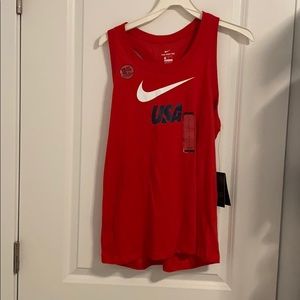 Red Nike USA Tank